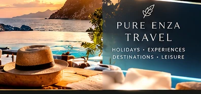 Pure Enza Travel concept showing a coastal holiday destination